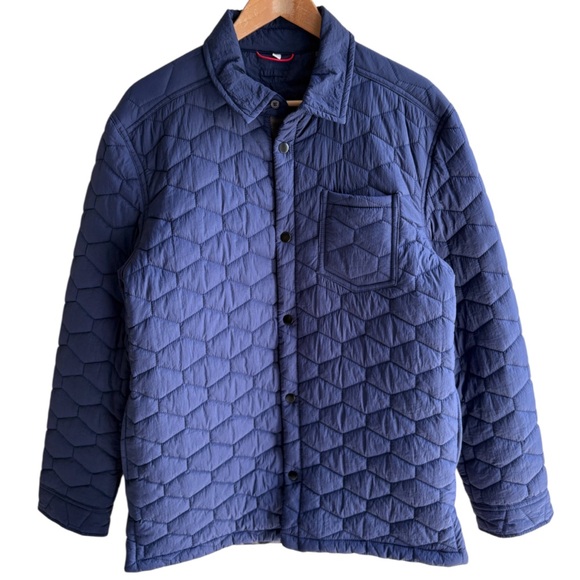 Robert Graham Other - Robert Graham Mens Puffer Jacket Size Large Blue Quilted Snap Close Golf